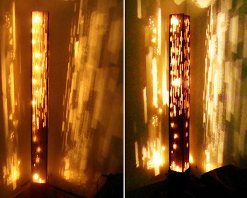 Напольный светильник из гофрированного картона