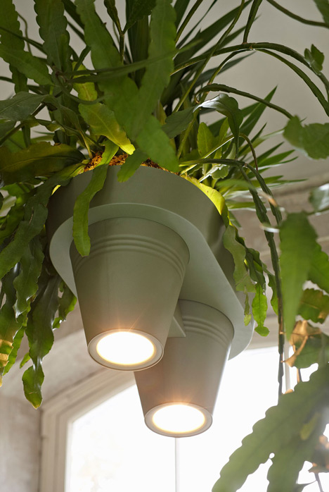 «Bucketlight»: сочетание цветочных горшков, светильника и удлинителя от дизайнера Родерик Вос (Roderick Vos)