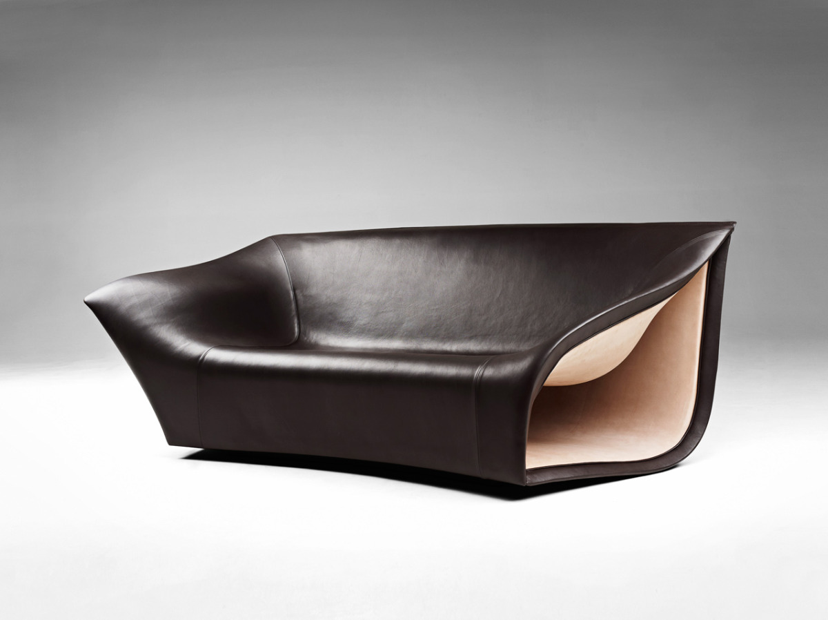 Вдохновение от морских волн: диван и кресло из кожи «Split Leather Sofa&Chairs»