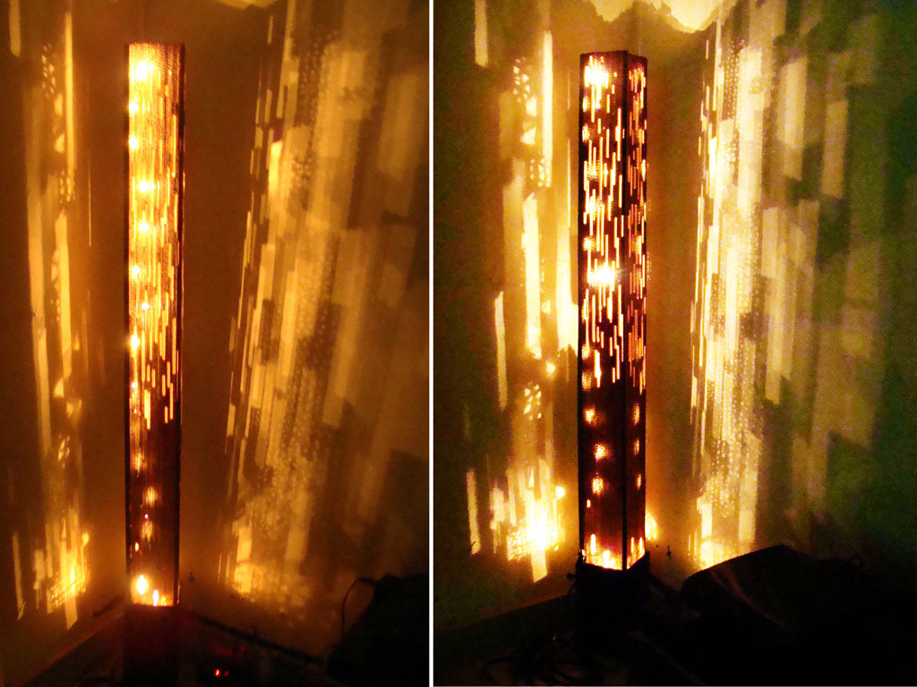 Напольный светильник из гофрированного картона