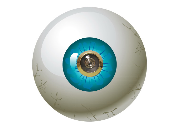 Зловещая наклейка на дверной глазок «Big Brother Spy Eye»