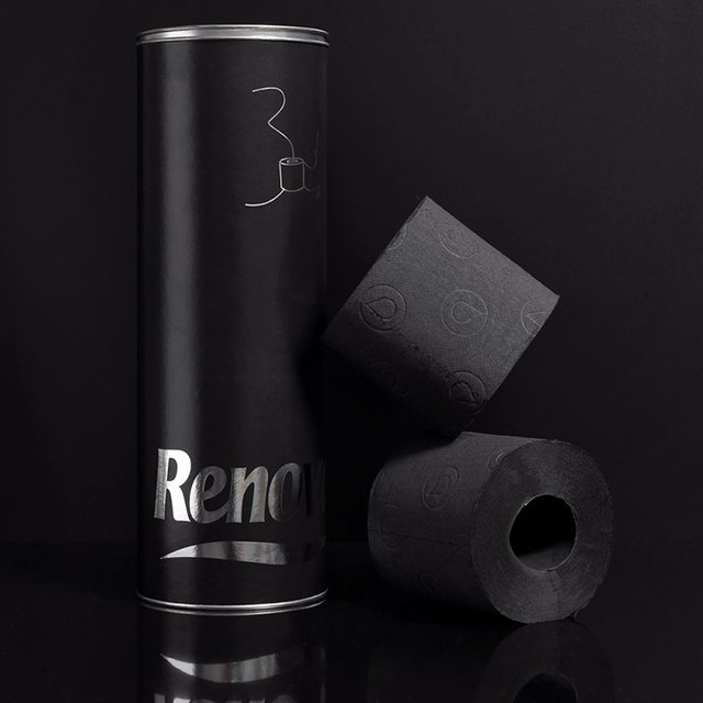 Черная туалетная бумага «Black Toilet Paper» от компании Ренова (Renova)