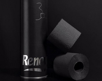 Черная туалетная бумага «Black Toilet Paper» от компании Ренова (Renova)