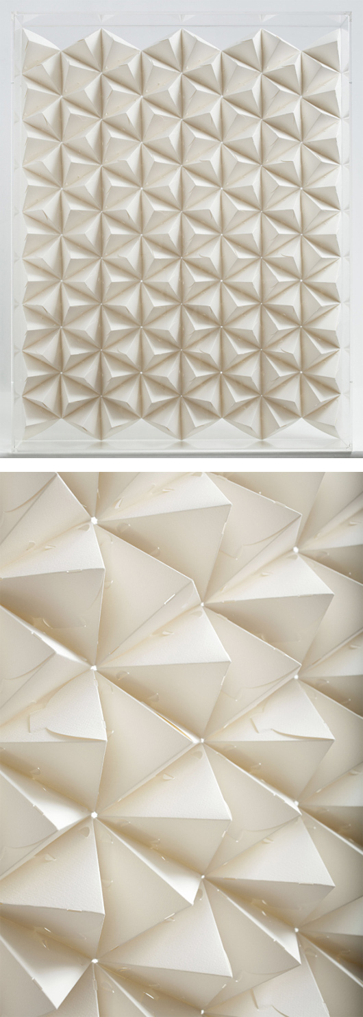 Панели из геометрических бумажных 3D фигур от дизайнера Benja Harney